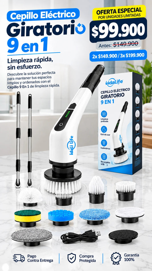 Cepillo Eléctrico Giratorio 9 en 1