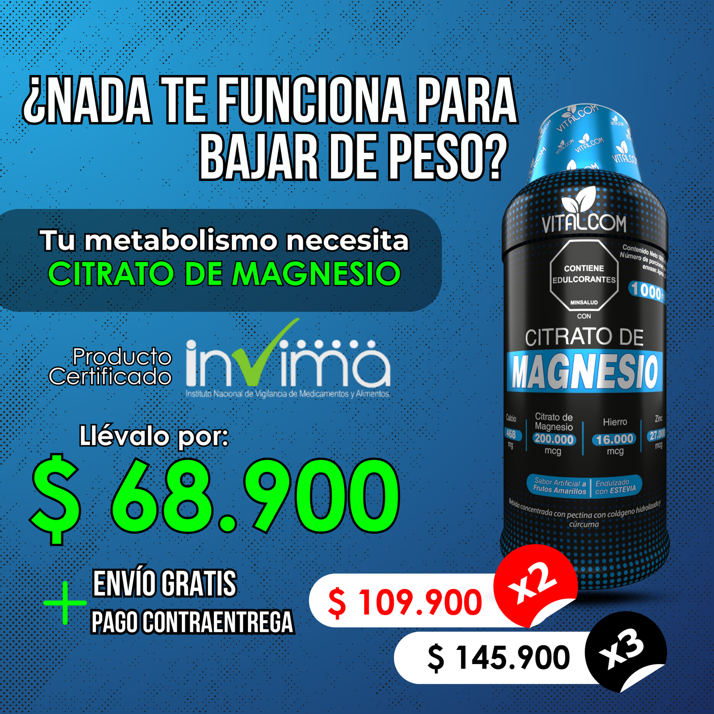 Citrato de Magnesio:  Reduce Tu Ansiedad y Pierde Peso de Forma Natural