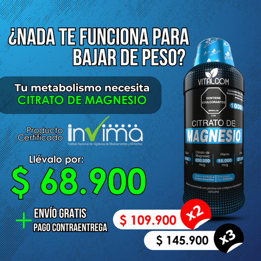 Citrato de Magnesio:  Reduce Tu Ansiedad y Pierde Peso de Forma Natural