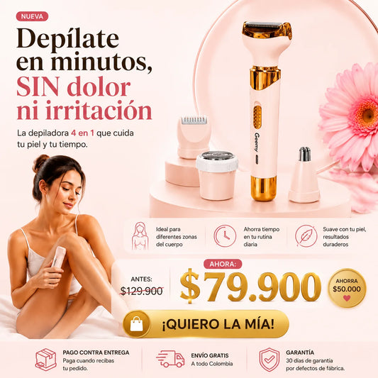 Depiladora 4 en 1 - Sin Dolor ni Irritación