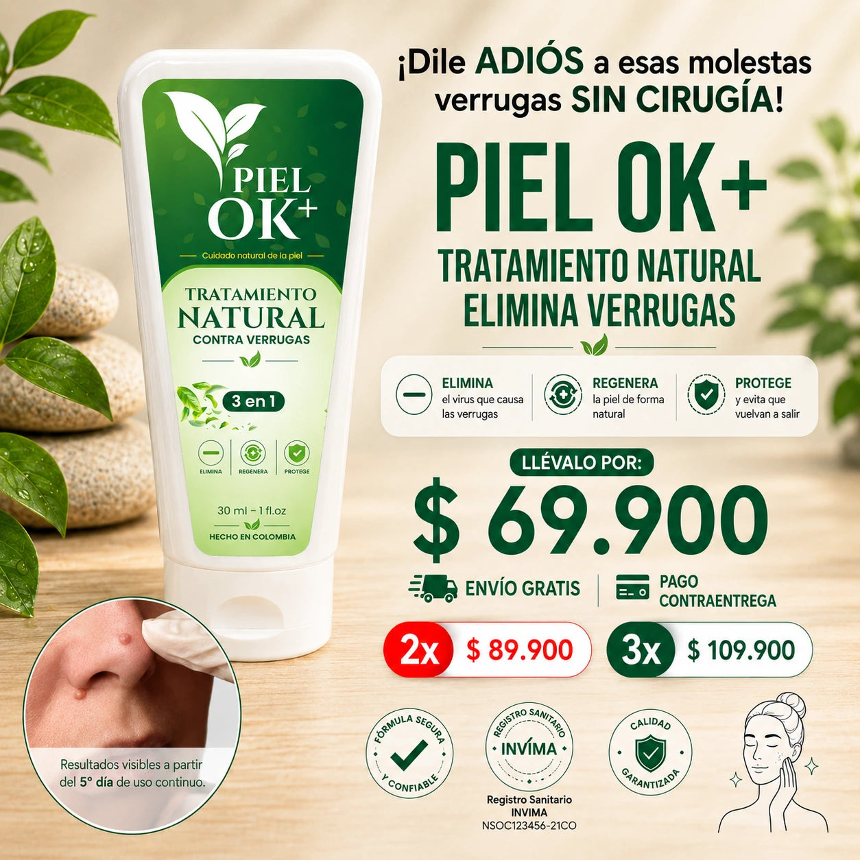 Piel OK -Elimina verrugas rápido y sin dolor